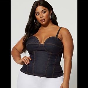 Denim bustier top